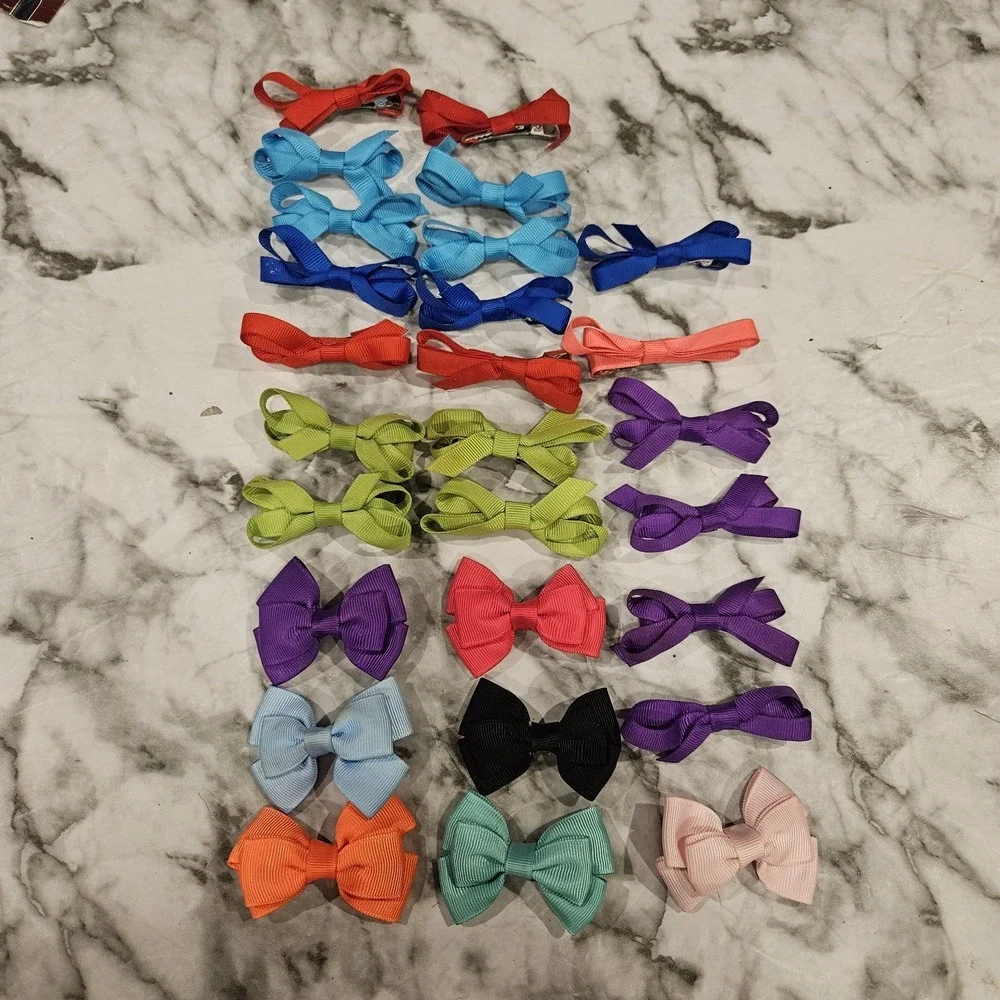 27 Small Hair Bows‎ Lot | Ribbon Bows for Toddlers & Girls